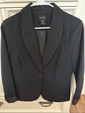 Nicole Miller Black Single-Button Tailored Blazer